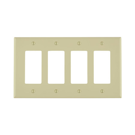 LEVITON Wallplates Mid Nyl 4G Decr-I PJ264-I